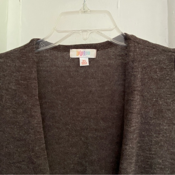 LulaRoe SARAH Heather Dark Gray Cardigan Pocket Sweater Size Extra Small - Picture 2 of 5